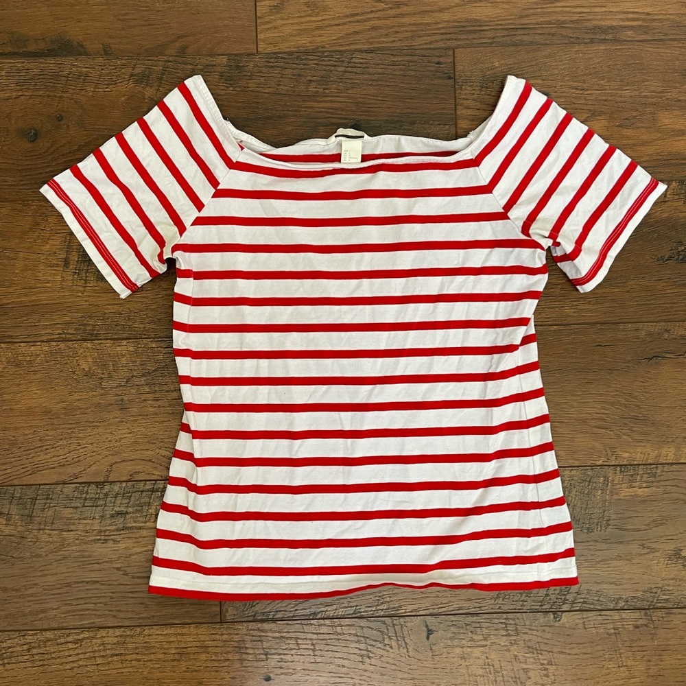 Striped Off the Shoulder Tee